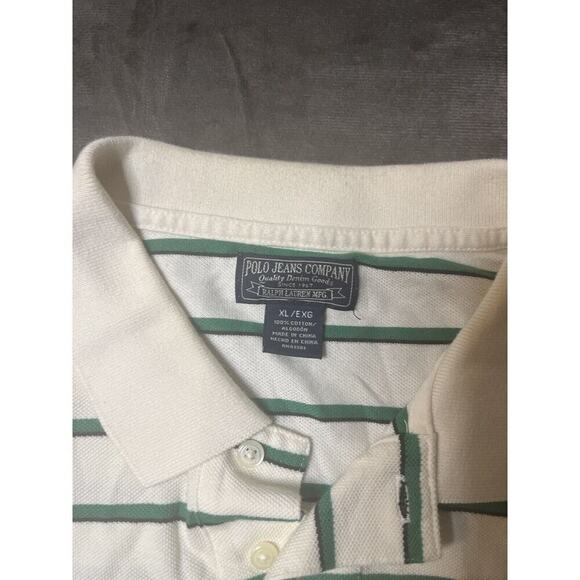 Ralph Lauren Polo Jeans Co Shirt Mens Extra Large XL Striped Short Sleeve Cotton - Picture 4 of 6